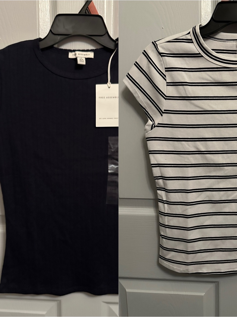 2 Piece Set!  Navy Tee & White  Navy Striped Tee - Women